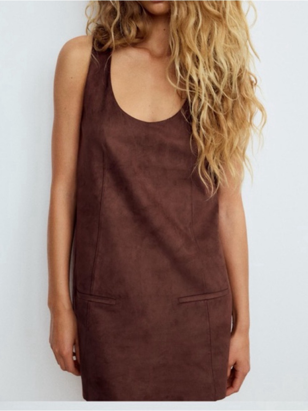 Zara Faux Suede Shift Mini Dress